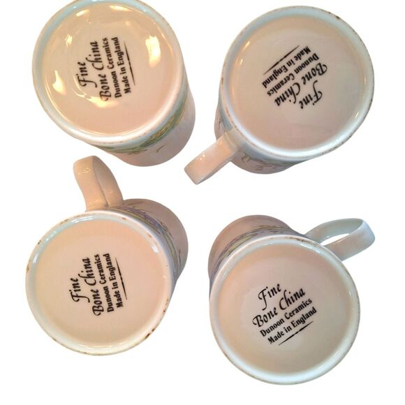 Rare Lot 4 Vintage Dunoon Bone China Lily Pond Mugs Cherry Denman Dragonfly Cup - Picture 10 of 16